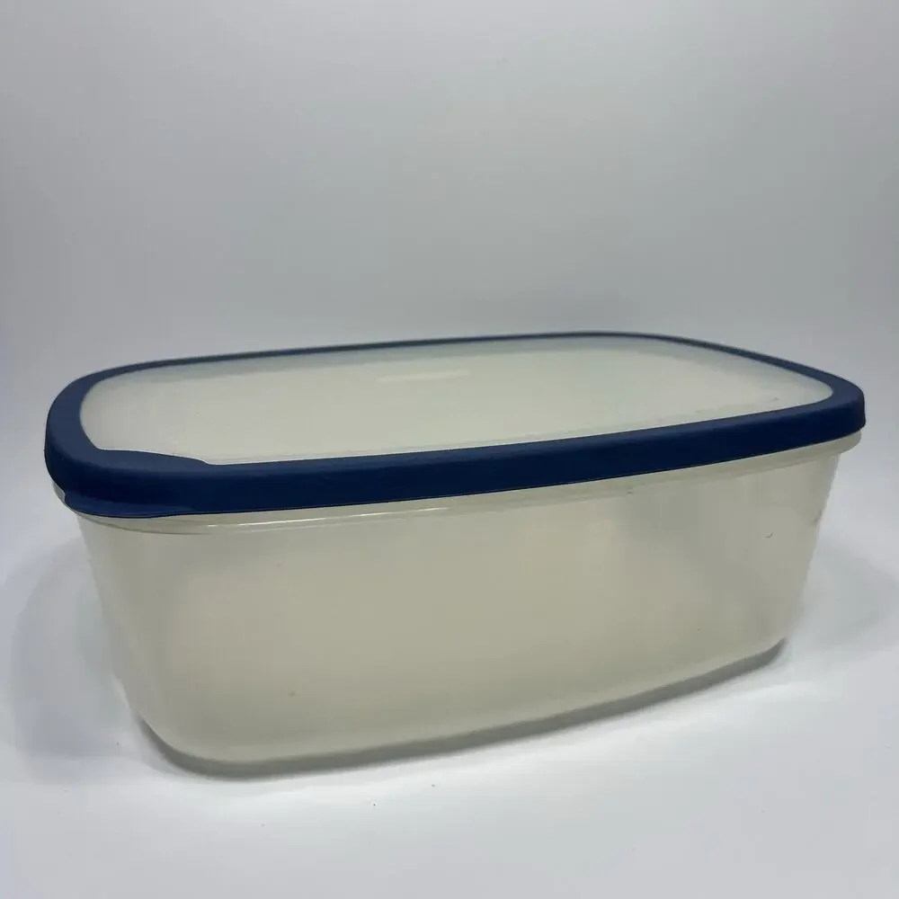 Vtg Rubbermaid Servin' Saver Blue Easy View Lid #F 2 Gal Storage Container 518R